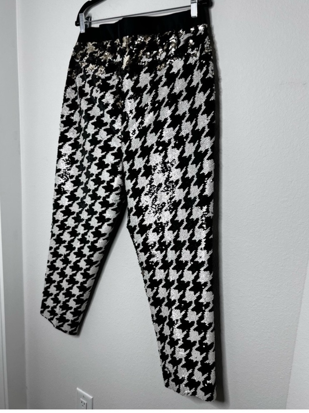 ASOS Black & White Sequin Houndstooth Pants